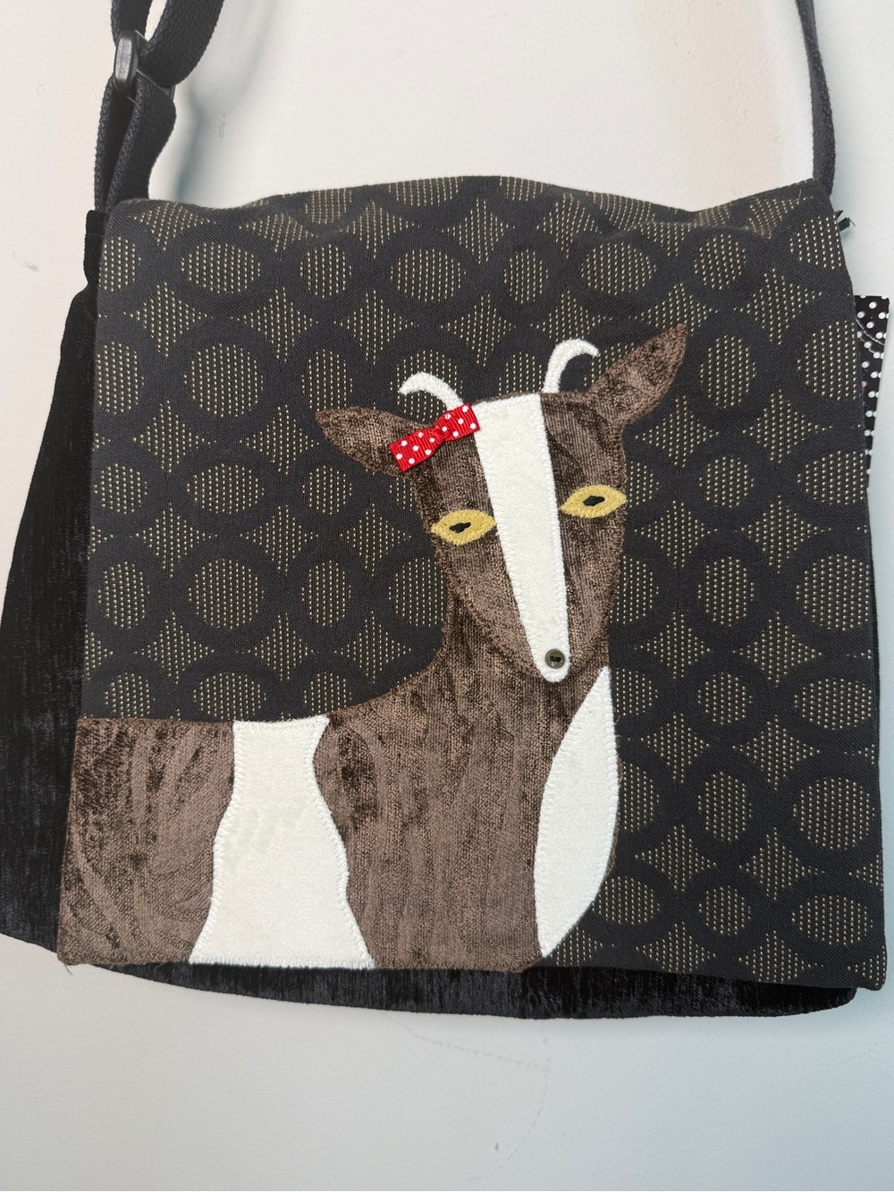 PollyZ Bag Handmade Goat Applique Crossbody Purse NWT